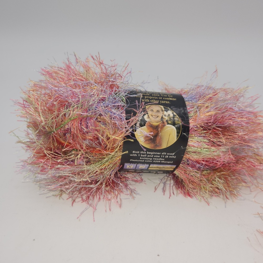 Lion Brand Fun Fur Prints Eyelash Yarn Confetti 4 Skeins Pink Purple Gold Multi